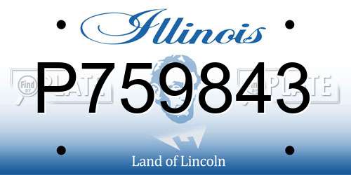 P759843 Illinois License Plate
