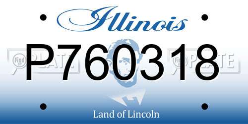 P760318 Illinois License Plate