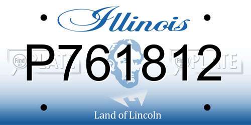P761812 Illinois License Plate