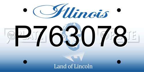 P763078 Illinois License Plate