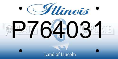 P764031 Illinois License Plate