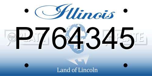 P764345 Illinois License Plate