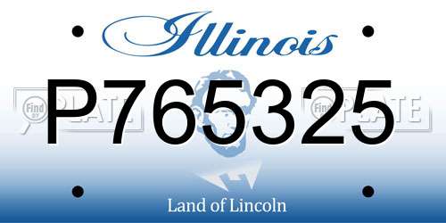 P765325 Illinois License Plate