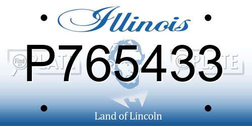 P765433 Illinois License Plate