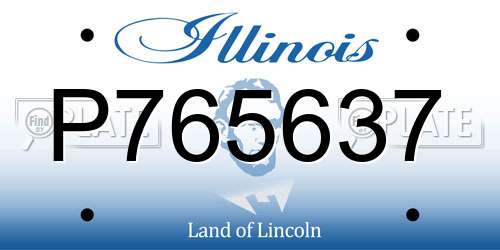 P765637 Illinois License Plate