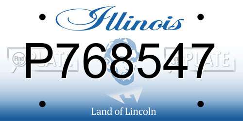 P768547 Illinois License Plate