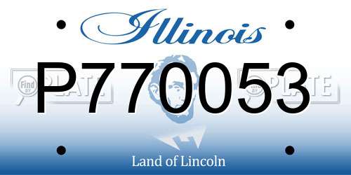P770053 Illinois License Plate