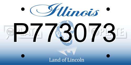 P773073 Illinois License Plate