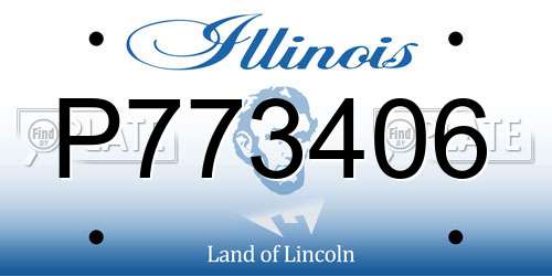 P773406 Illinois License Plate