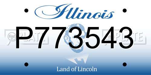 P773543 Illinois License Plate