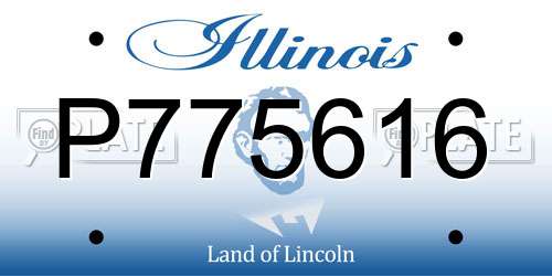 P775616 Illinois License Plate