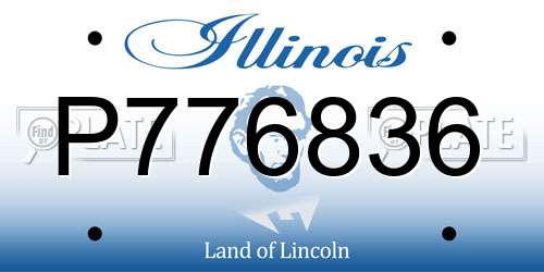 P776836 Illinois License Plate