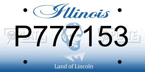 P777153 Illinois License Plate