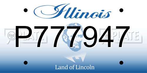P777947 Illinois License Plate