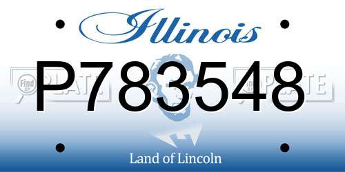 P783548 Illinois License Plate
