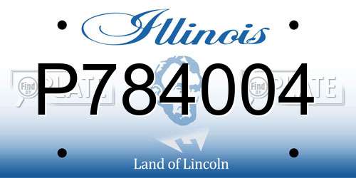 P784004 Illinois License Plate