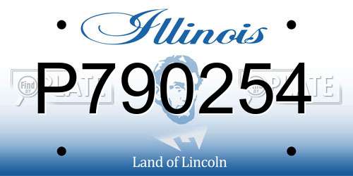 P790254 Illinois License Plate