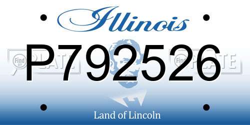 P792526 Illinois License Plate