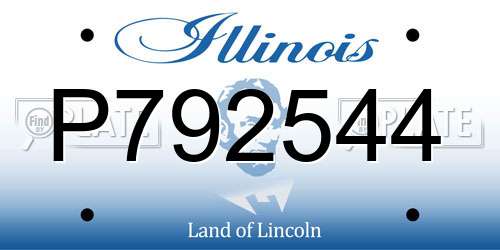 P792544 Illinois License Plate