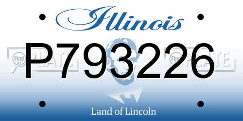 P793226 Illinois License Plate