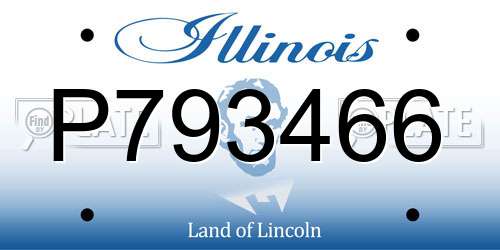 P793466 Illinois License Plate