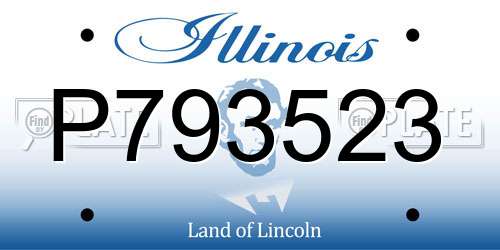 P793523 Illinois License Plate