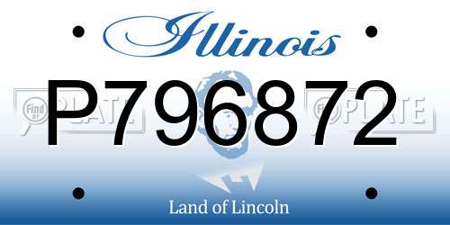 P796872 Illinois License Plate