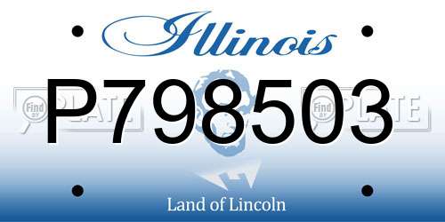 P798503 Illinois License Plate