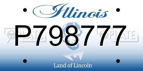 P798777 Illinois License Plate