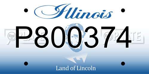 P800374 Illinois License Plate