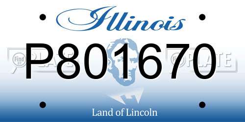 P801670 Illinois License Plate