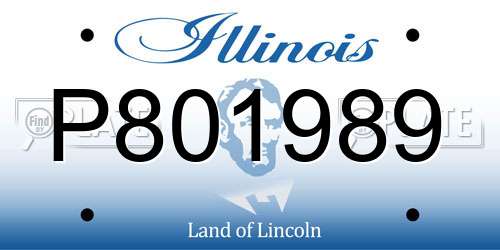 P801989 Illinois License Plate