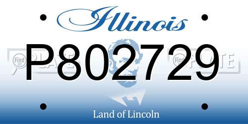 P802729 Illinois License Plate