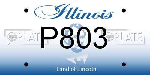 P803 Illinois License Plate
