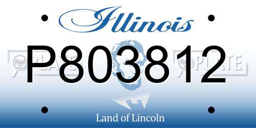 P803812 Illinois License Plate