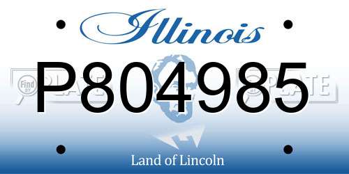 P804985 Illinois License Plate