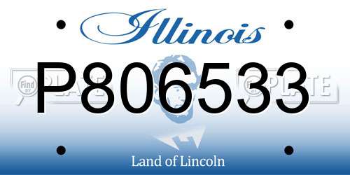 P806533 Illinois License Plate
