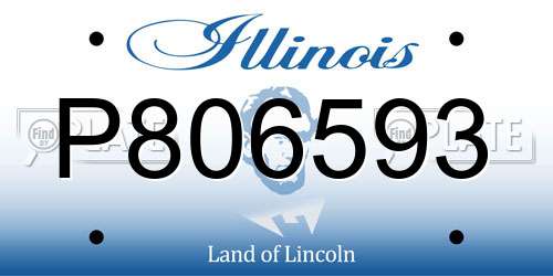 P806593 Illinois License Plate