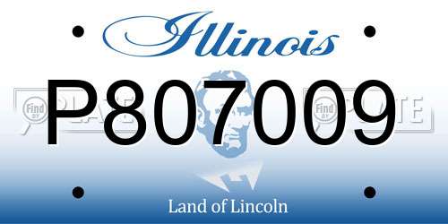 P807009 Illinois License Plate