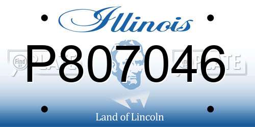 P807046 Illinois License Plate