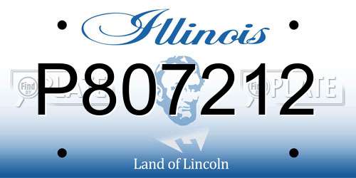 P807212 Illinois License Plate