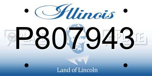 P807943 Illinois License Plate