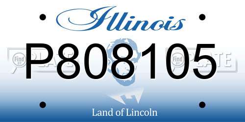 P808105 Illinois License Plate