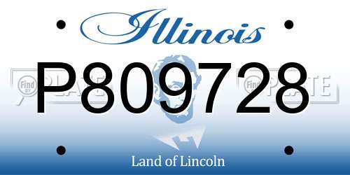 P809728 Illinois License Plate