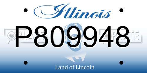 P809948 Illinois License Plate
