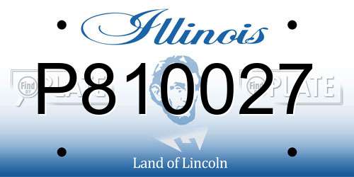 P810027 Illinois License Plate