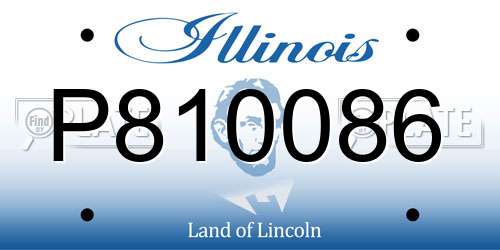 P810086 Illinois License Plate
