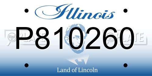 P810260 Illinois License Plate
