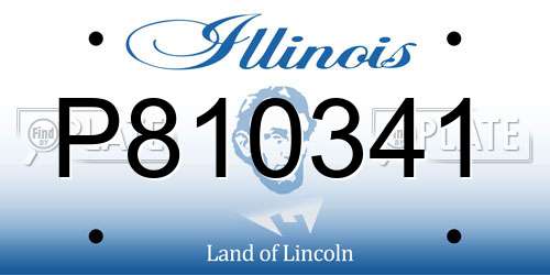 P810341 Illinois License Plate
