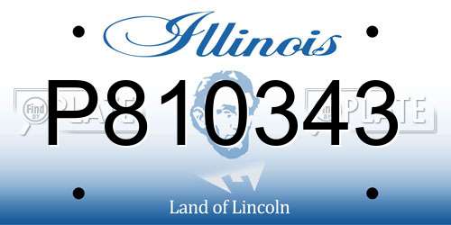 P810343 Illinois License Plate